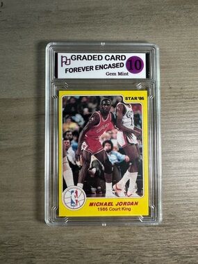 Michael Jordan Gem Mint 10 1985 Star #18 Novelty Basketball Card. Bulls.